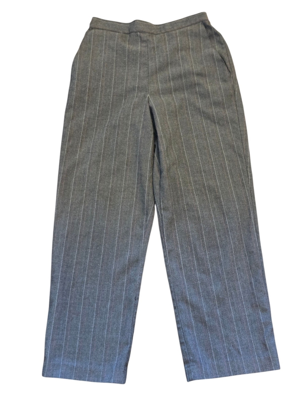 Alfred Dunner Gray Pinstripe Pull-On Stretch Dress Pants Slacks Petite - Sz 6P